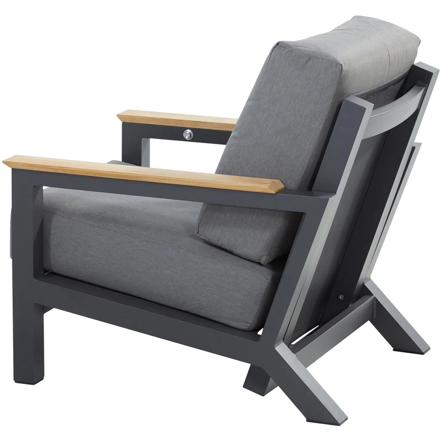 4 Seasons OutdoorCapitol Loungestoel Anthracite Lichtgrijs Teak - Afbeelding 2