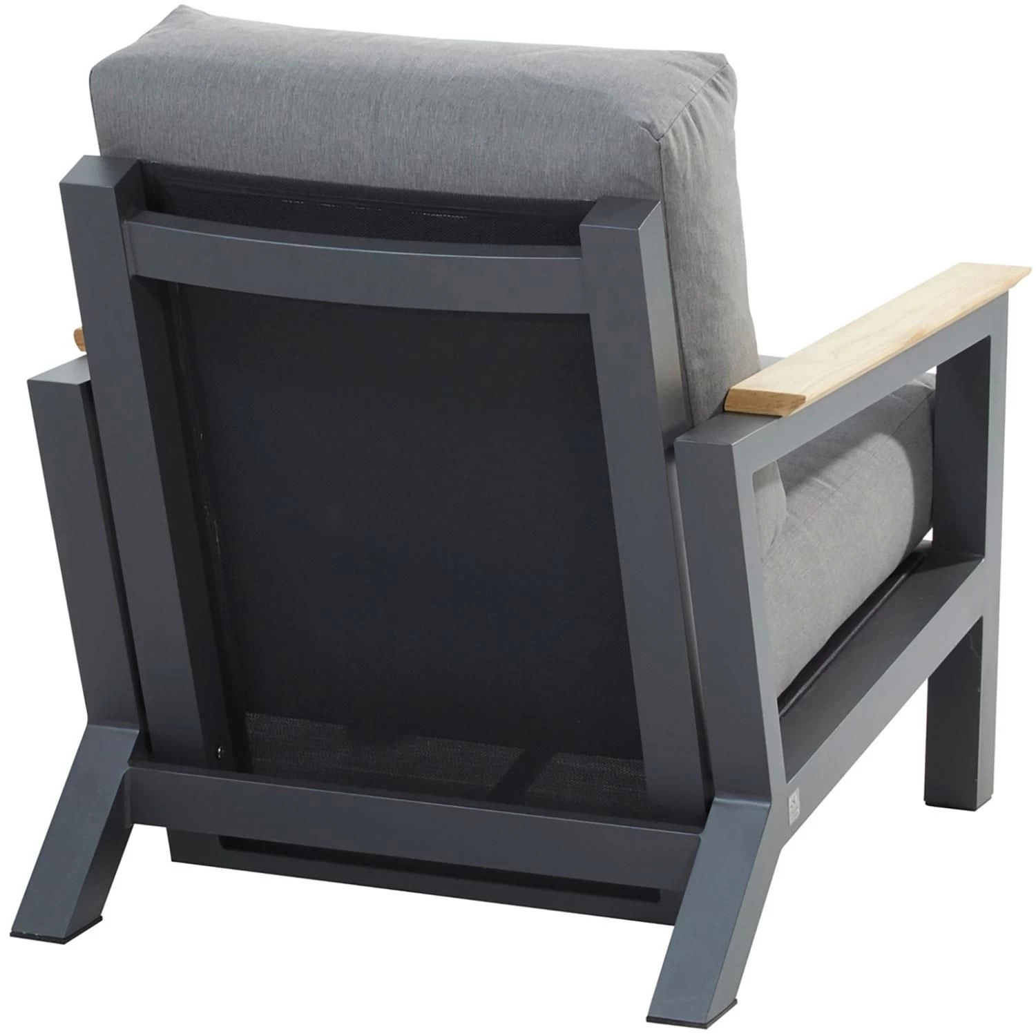 4 Seasons OutdoorCapitol Loungestoel Anthracite Lichtgrijs Teak - Afbeelding 3