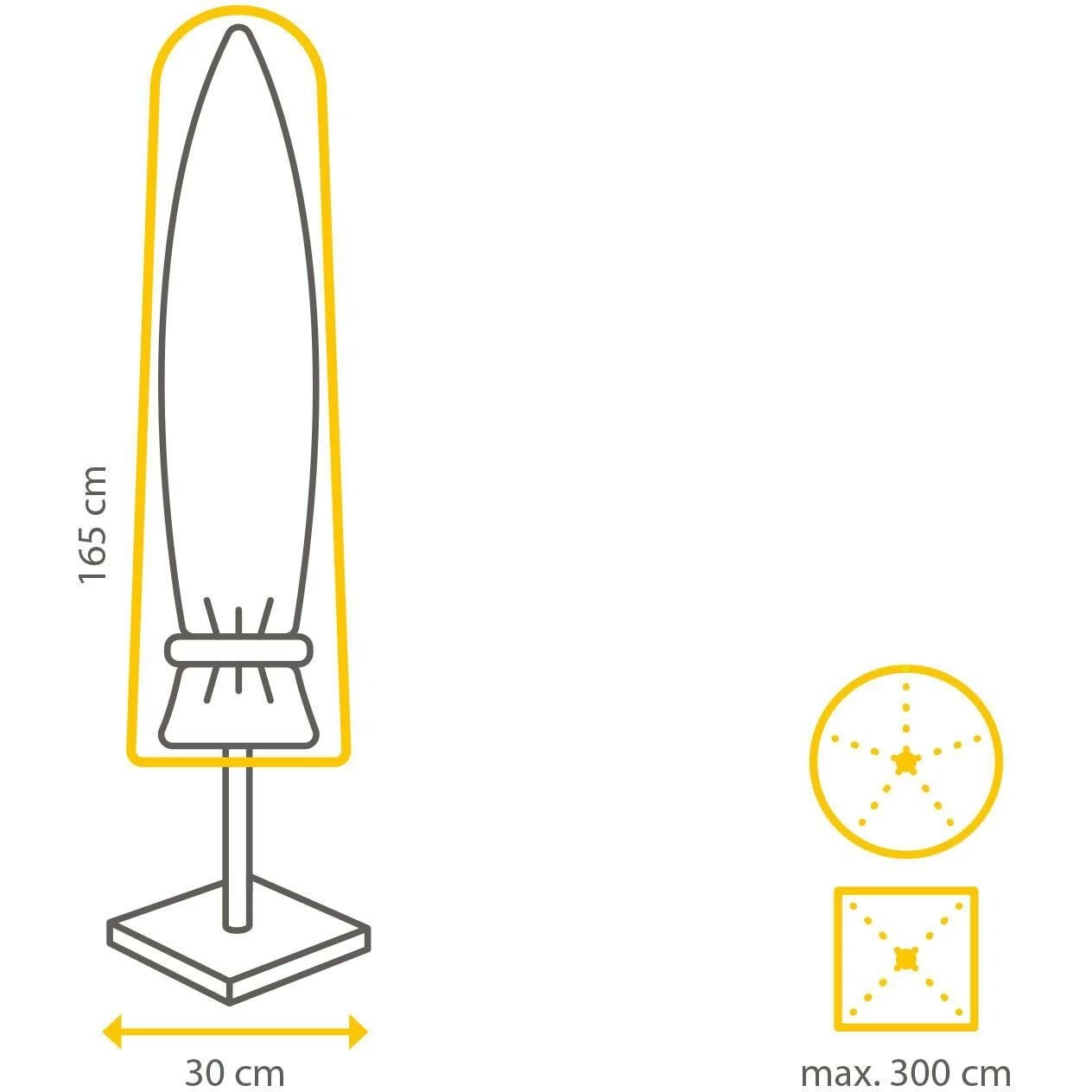 Winza Outdoor CoversPremium Parasolhoes 160 X 30 Antraciet - Afbeelding 3