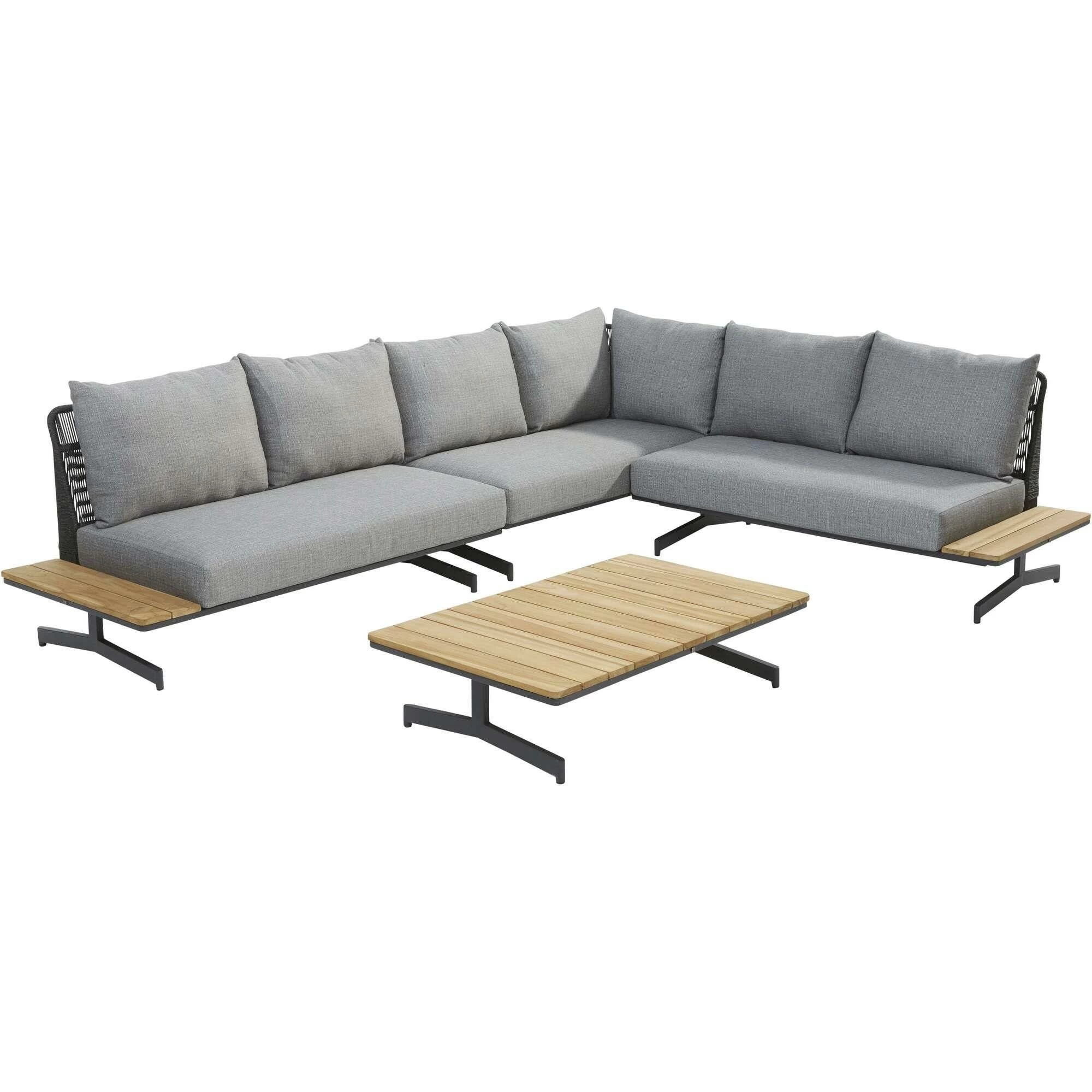 4 Seasons OutdoorFortuna Loungeset Anthracite Teak