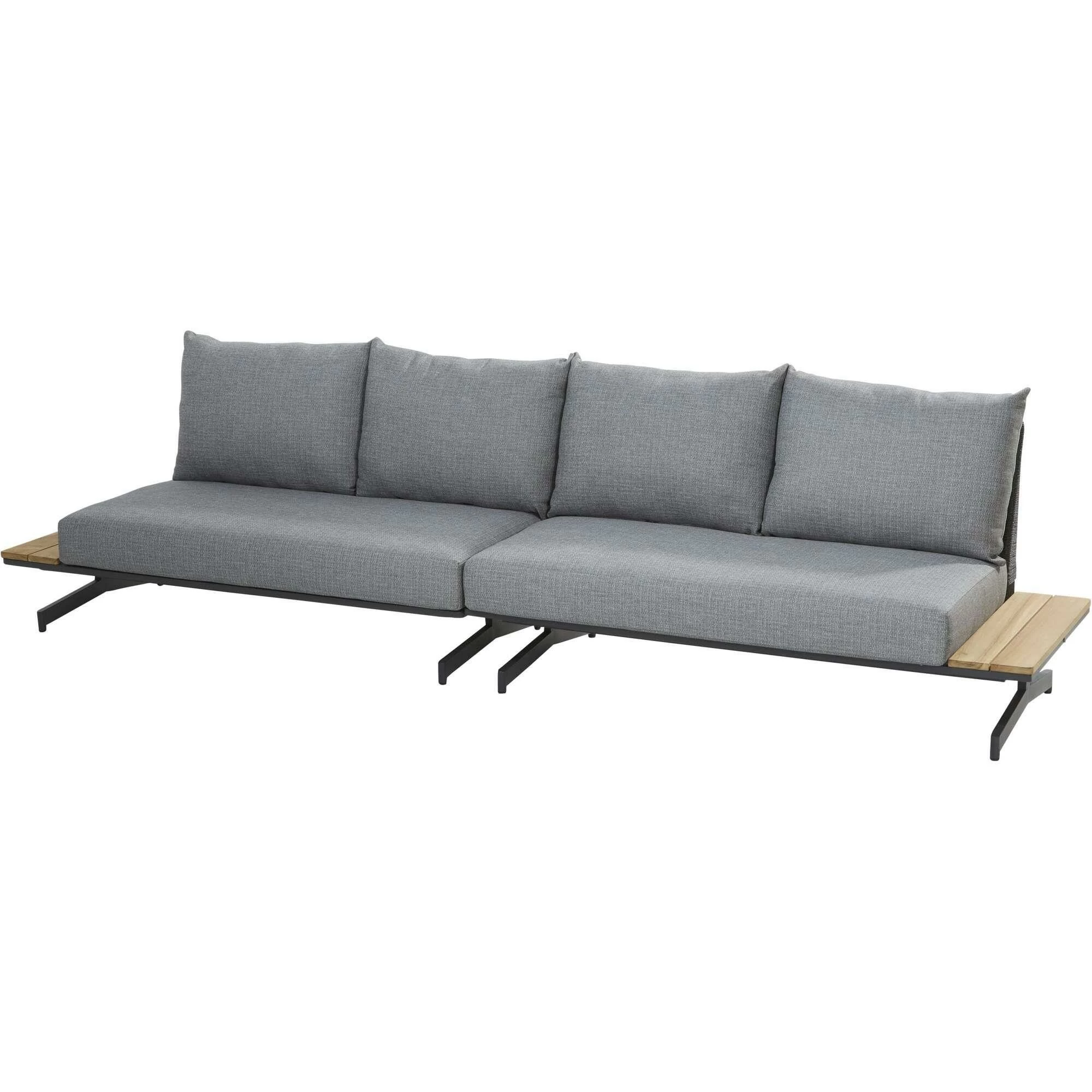 4 Seasons OutdoorFortuna Loungeset Anthracite Teak - Afbeelding 3