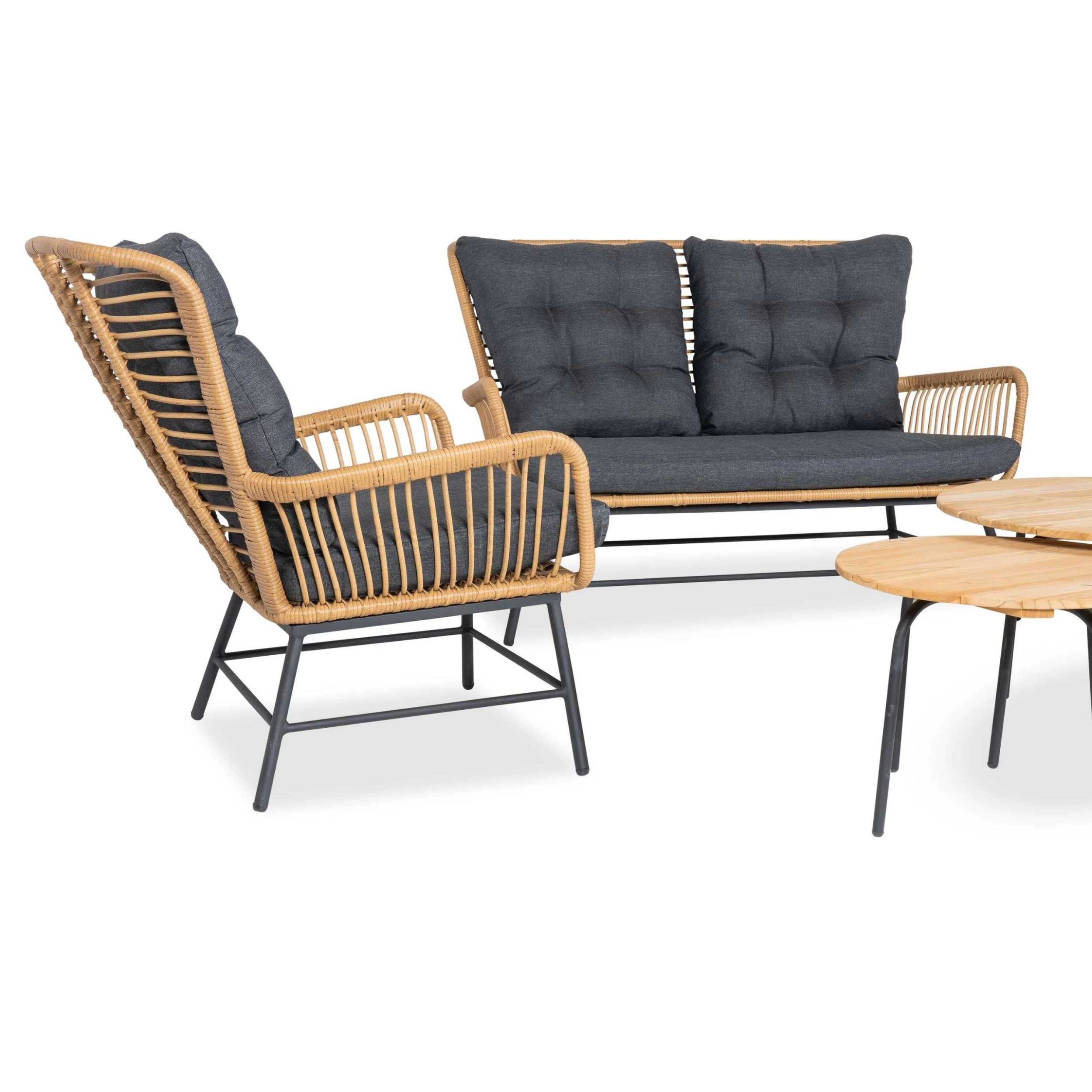 Bardani Acanto Loungeset 5-delig Bamboo Teak - Afbeelding 2