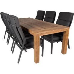 Bardani Roma 240 Quinta XL 6 Tuinset Verstelbaar Teak Antraciet