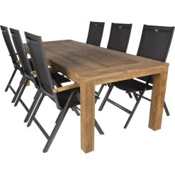 Bardani Roma 240 Aruba 6 Tuinset Verstelbaar Teak Antraciet