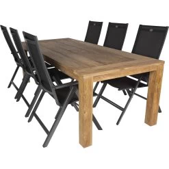 Bardani Roma 240 Aruba 6 Tuinset Verstelbaar Teak Anthracite