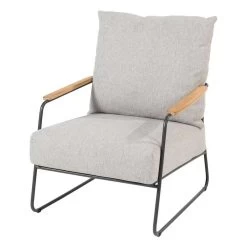 4 Seasons OutdoorBalade Loungestoel Antraciet Zwart Teak