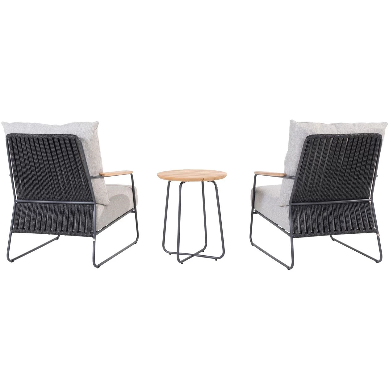 4 Seasons OutdoorBalade Bistro Loungeset 3-delig Anthracite Zwart - Afbeelding 2