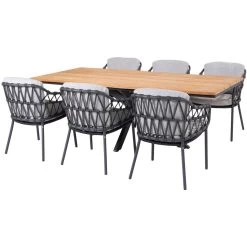 4 Seasons OutdoorRobusto 220 Calpi 6 Tuinset Anthracite Teak