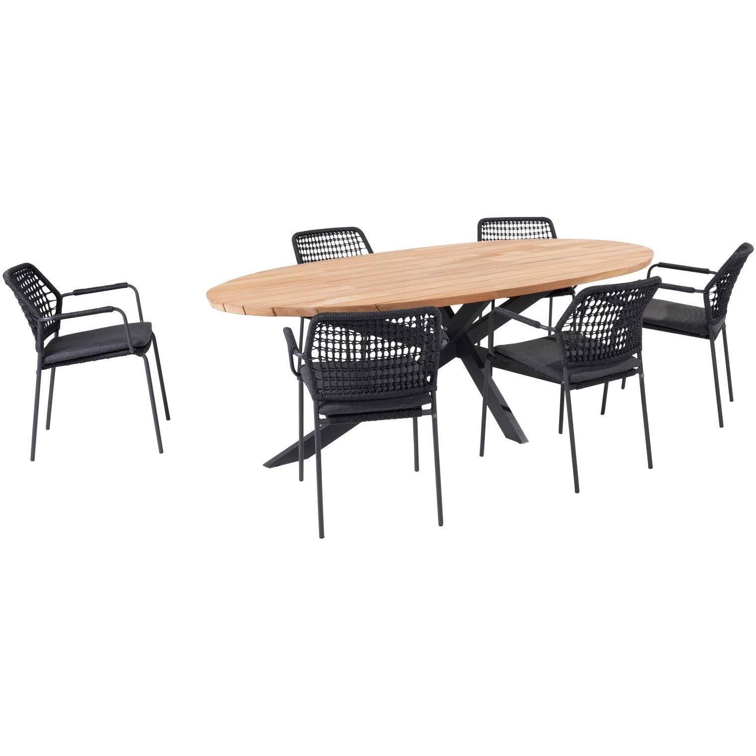 TASTE By 4 SeasonsPrado 240 Barista 6 Tuinset Ovaal Teak Anthracite